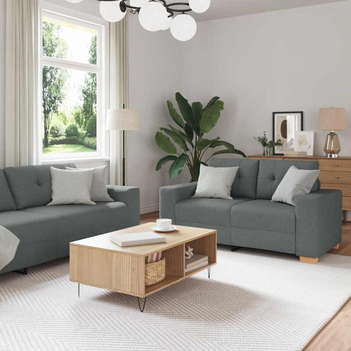 Set canapele 2 piese cu perne gri închis, material textil - WALTI WALTI