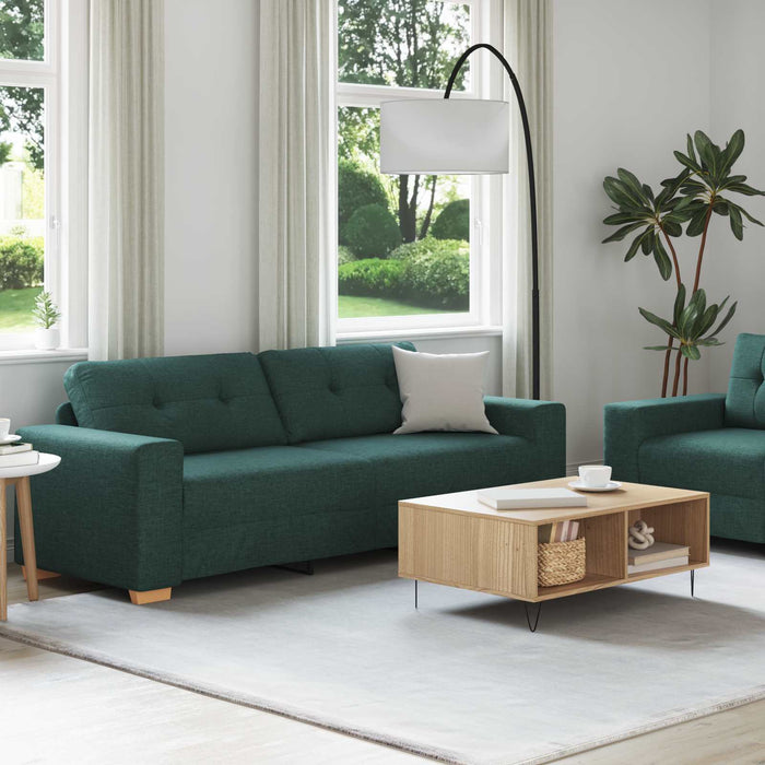 Canapea 2 pcs Verde 221 x 80 x 80 cm Material textil din in WALTI