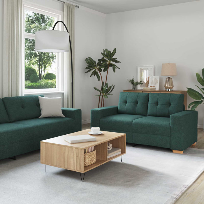 Canapea 2 pcs Verde 221 x 80 x 80 cm Material textil din in WALTI