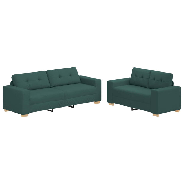Canapea 2 pcs Verde 221 x 80 x 80 cm Material textil din in WALTI