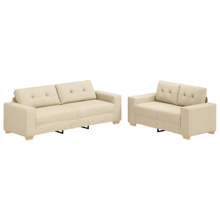 Canapea 2 pcs Crem 221 x 80 x 80 cm Material textil din in WALTI