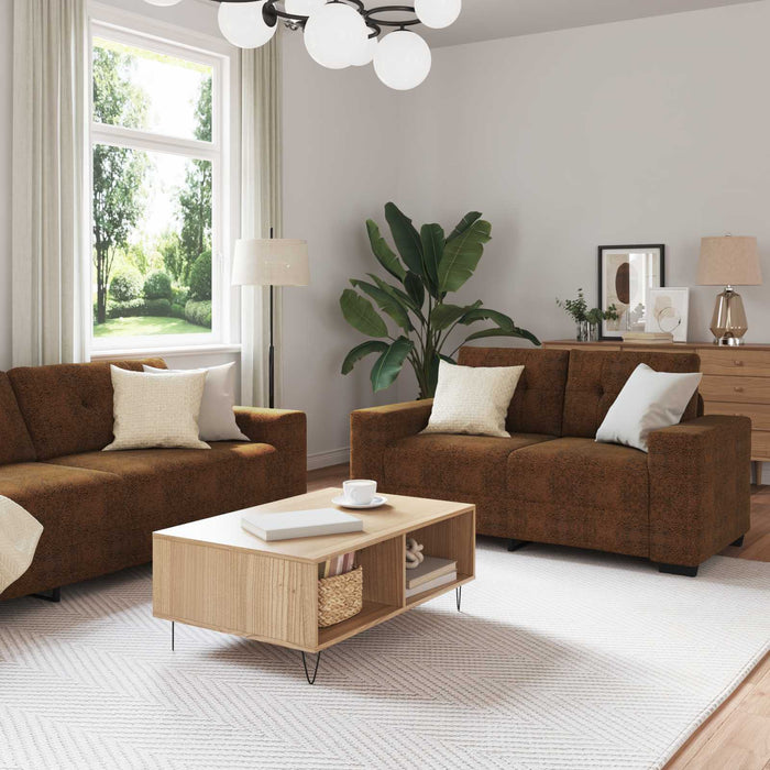 Canapea 2 pcs Maro 221 x 80 x 80 cm țesătură WALTI