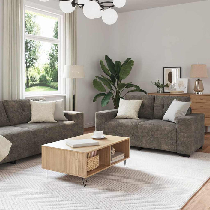 Canapea 2 pcs Gri închis 221 x 80 x 80 cm țesătură WALTI