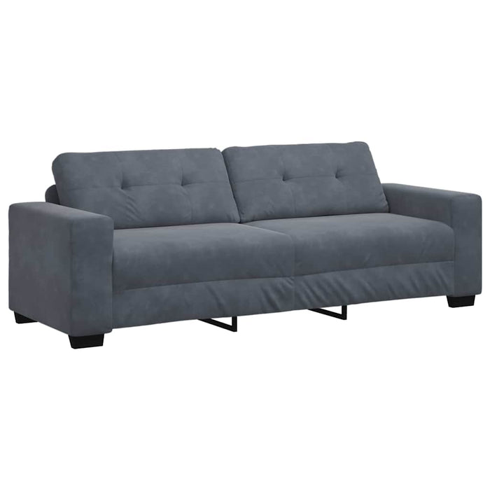 Set canapele 2 piese cu perne gri închis catifea - WALTI WALTI