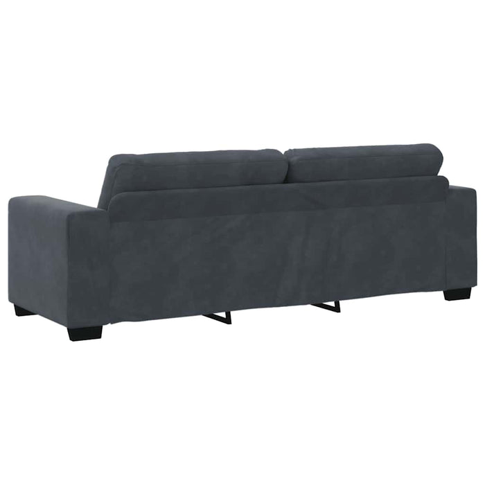 Set canapele 2 piese cu perne gri închis catifea - WALTI WALTI