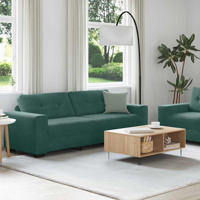 Canapea 2 pcs Verde închis 221 x 80 x 80 cm Catifea WALTI