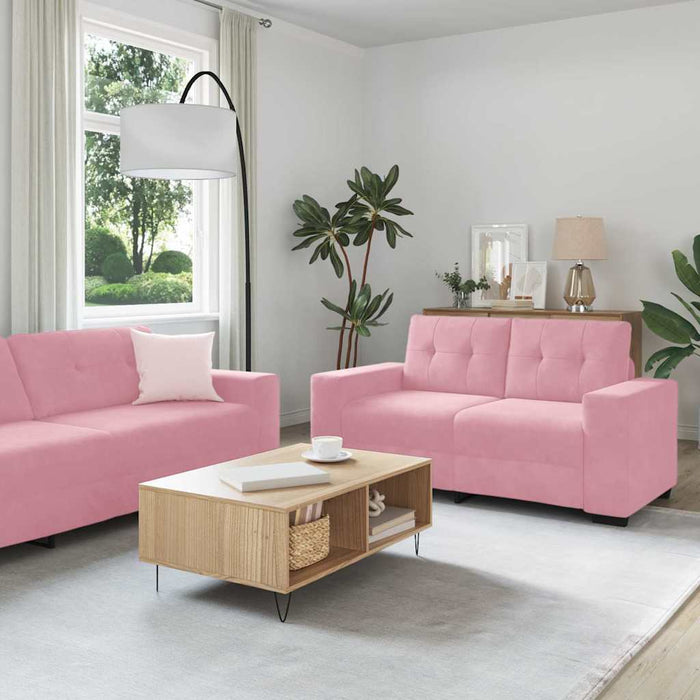 Canapea 2 pcs Roz 221 x 80 x 80 cm Catifea WALTI