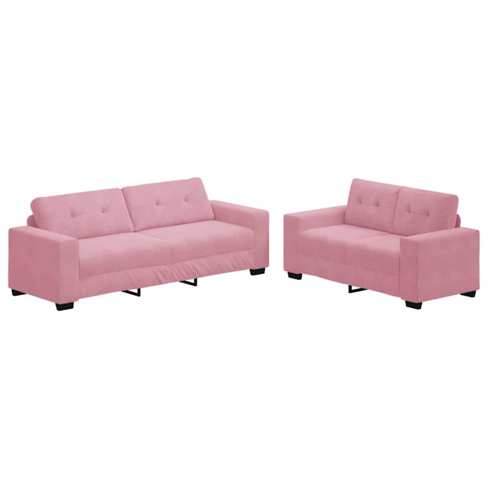 Canapea 2 pcs Roz 221 x 80 x 80 cm Catifea WALTI