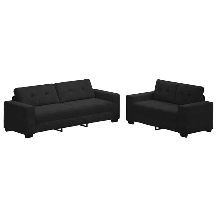 Set canapele 2 piese cu perne catifea neagră - WALTI WALTI