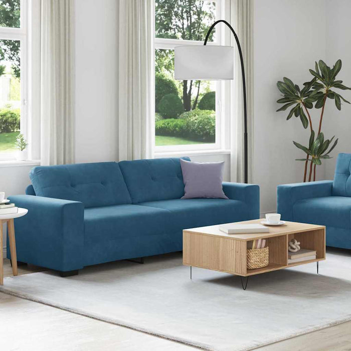 Canapea 2 pcs albastru 221 x 80 x 80 cm Catifea WALTI
