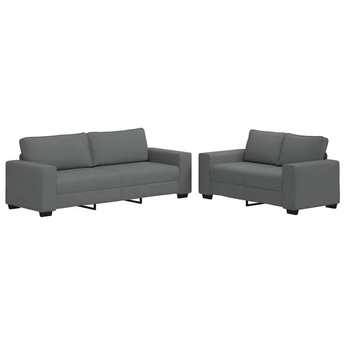 Set de canapele cu perne, 2 piese, gri închis, textil - WALTI WALTI