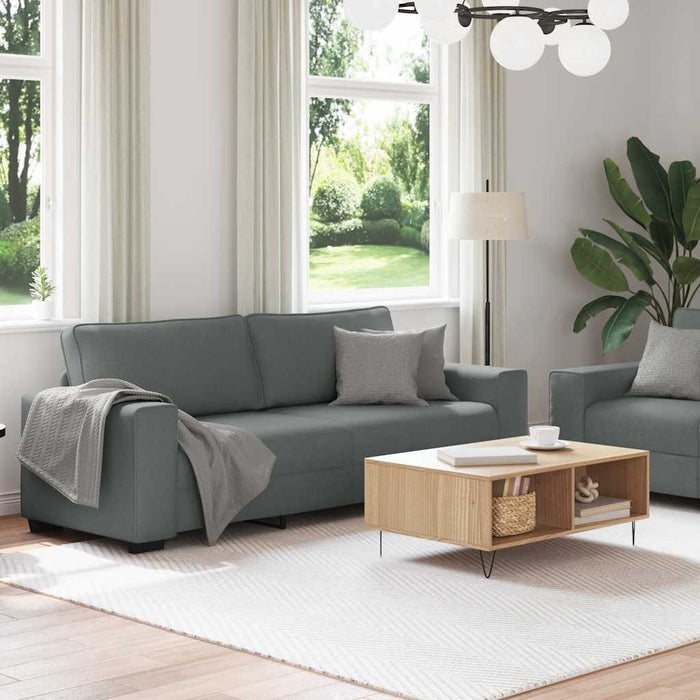 Set de canapele cu perne, 2 piese, gri închis, textil - WALTI WALTI