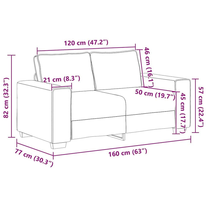 Set de canapele cu perne, 2 piese, negru, textil - WALTI WALTI