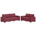 Set canapea cu perne, 2 piese, roșu vin, material textil - WALTI WALTI