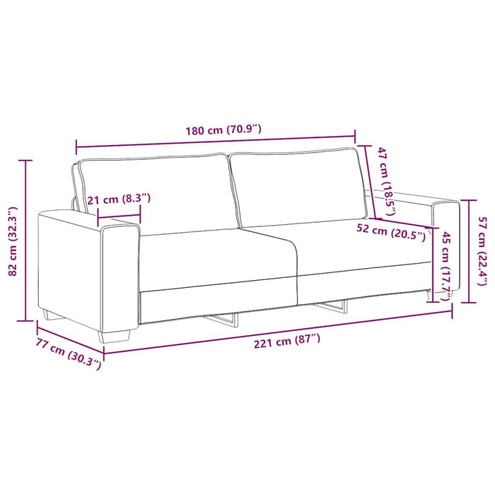 Set canapea cu perne, 2 piese, roșu vin, material textil - WALTI WALTI