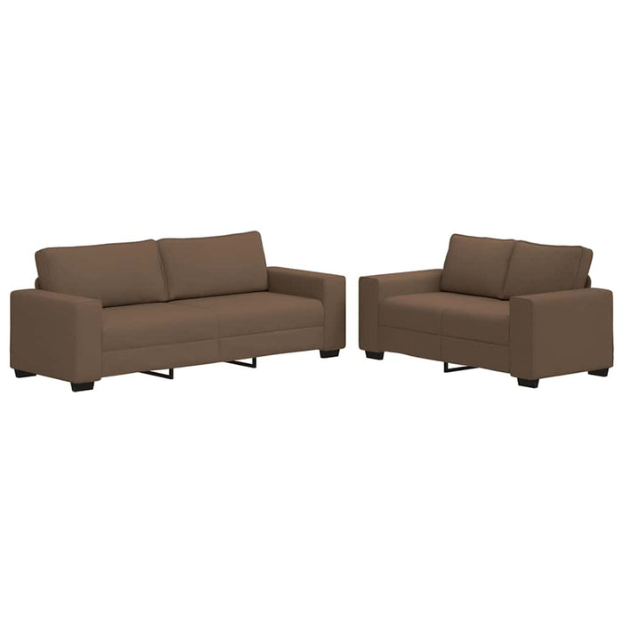 Set de canapele cu perne, 2 piese, maro, textil - WALTI WALTI