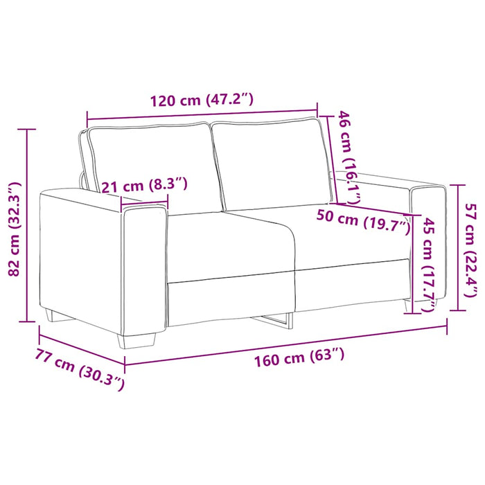 Set de canapele cu perne, 2 piese, maro, textil - WALTI WALTI