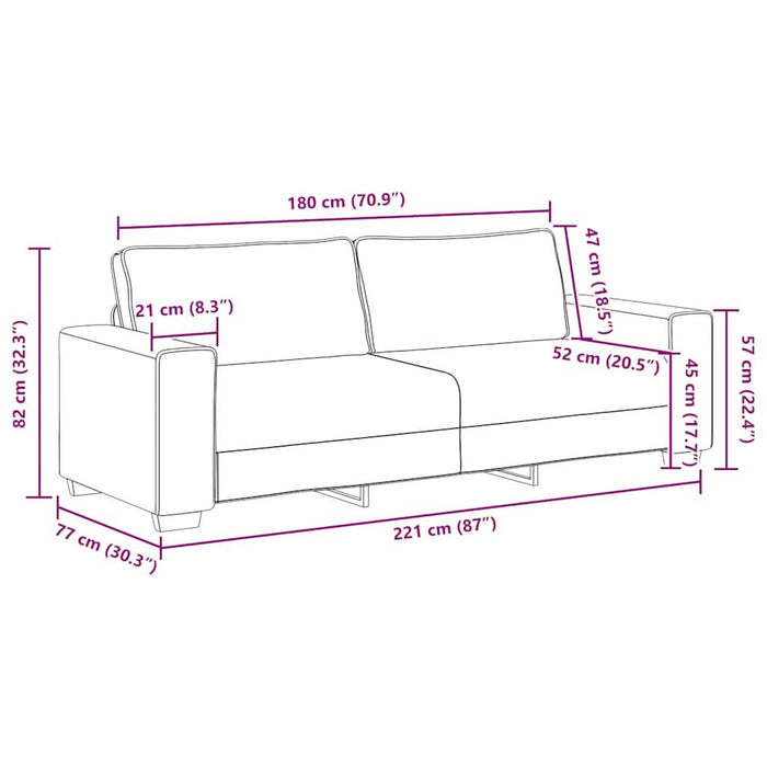 Set de canapele cu perne, 2 piese, maro, textil - WALTI WALTI