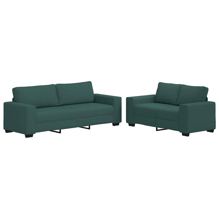 Set de canapele cu perne, 2 piese, verde închis, textil - WALTI WALTI