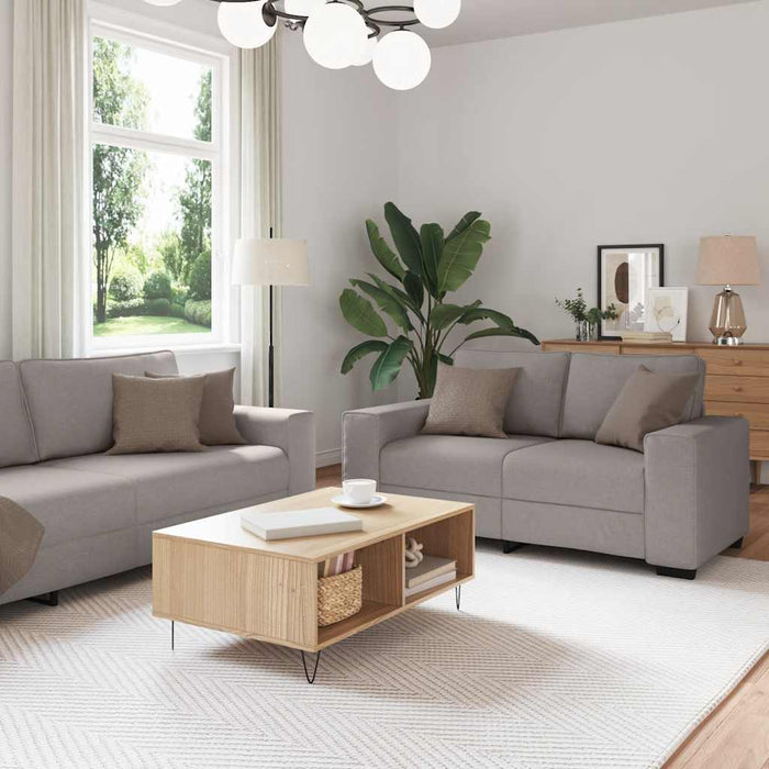 Set de canapea cu perne, 2 piese, gri taupe, material textil - WALTI WALTI