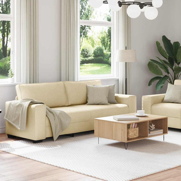 Set de canapele cu perne, 2 piese, crem, textil - WALTI WALTI