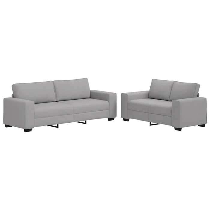 Set de canapele cu perne, 2 piese, gri nor, textil WALTI