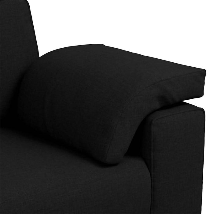 Set canapea, 2 piese, perne negre, textil - WALTI WALTI