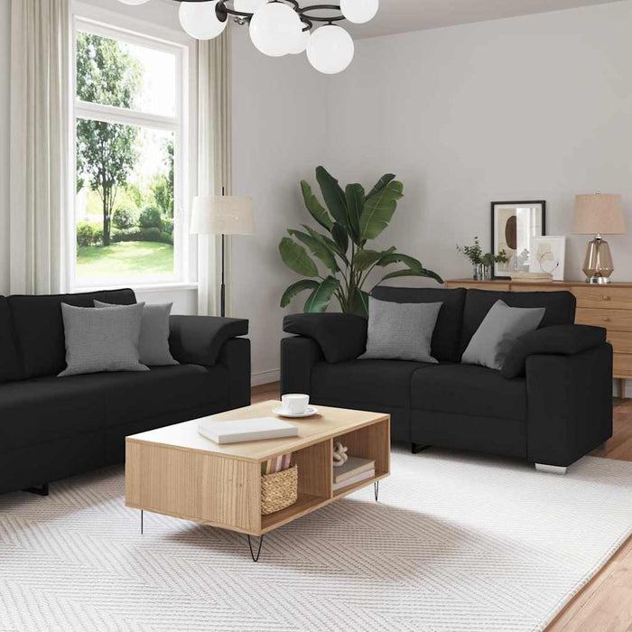 Set canapea, 2 piese, perne negre, textil - WALTI WALTI
