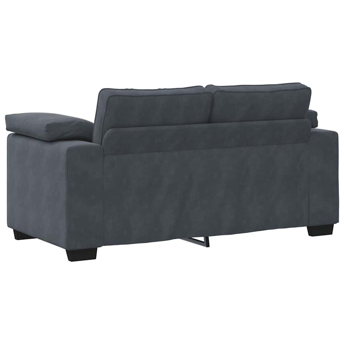 Set canapele 2 piese cu perne gri închis catifea - WALTI WALTI