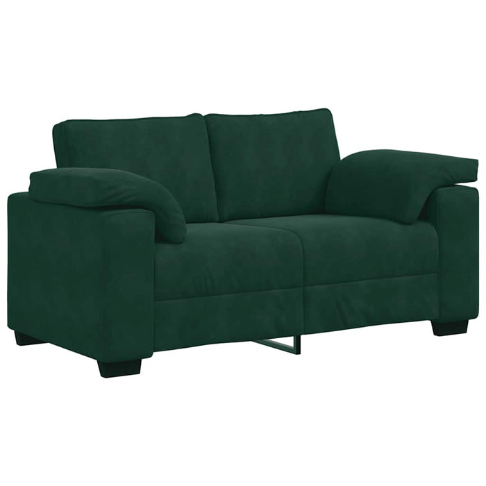 Set canapele 2 piese cu perne catifea verde închis - WALTI WALTI