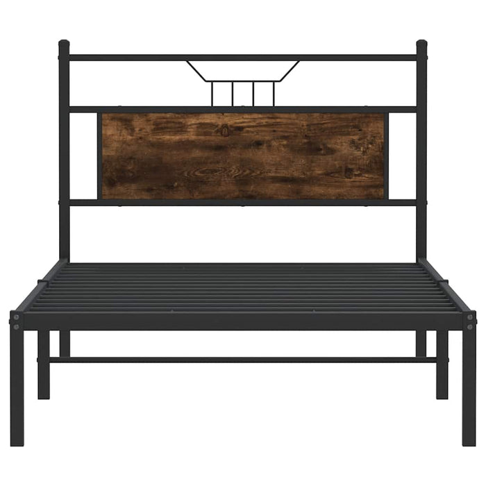 Cadru pat fără saltea, stejar fumuriu 100x190 cm lemn prelucrat - WALTI WALTI