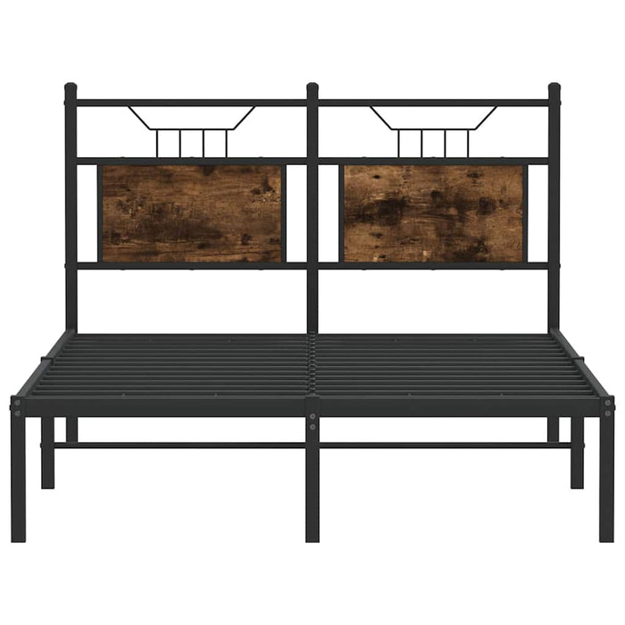 Cadru pat fără saltea stejar fumuriu 120x200 cm, lemn prelucrat - WALTI WALTI