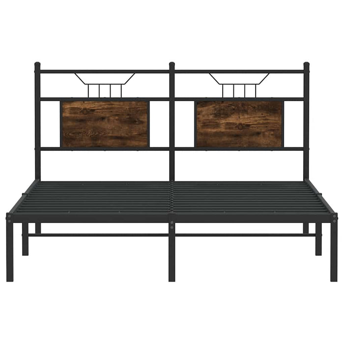 Cadru pat fără saltea, stejar fumuriu 137x190 cm lemn prelucrat - WALTI WALTI