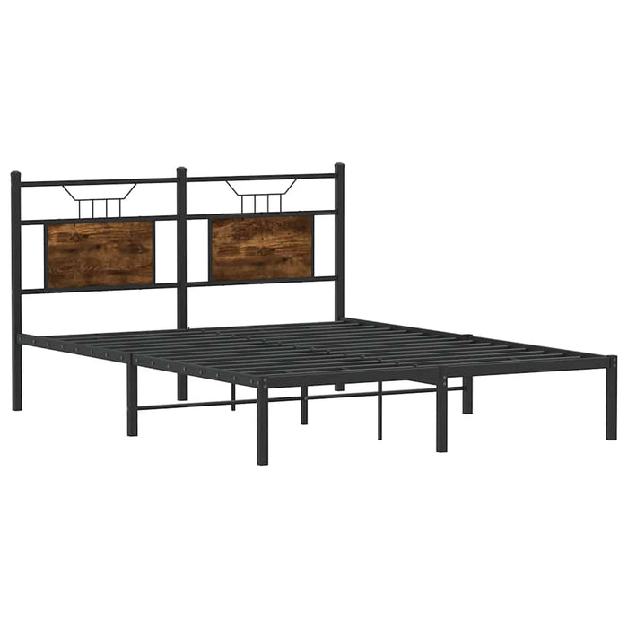 Cadru pat fără saltea stejar afumat, 140x190 cm, lemn prelucrat WALTI