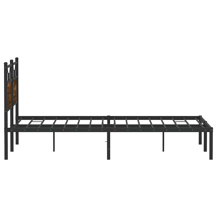 Cadru pat fără saltea stejar fumuriu 140x200 cm lemn prelucrat WALTI