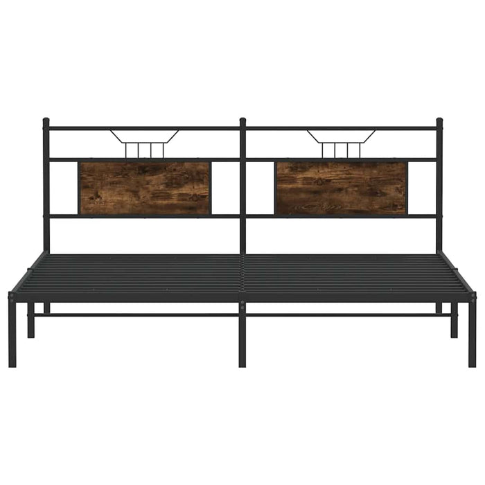 Cadru de pat fără saltea Stejar afumat 160x200cm Lemn prelucrat - WALTI WALTI
