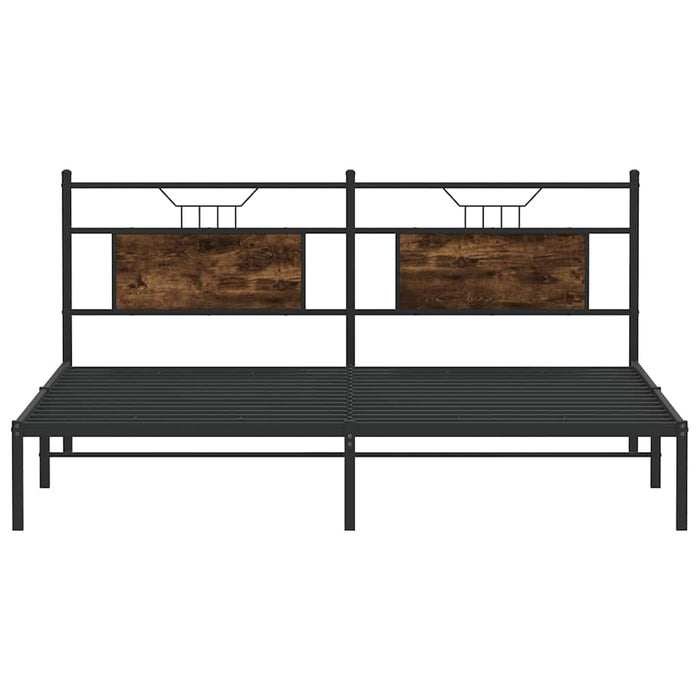 Cadru de pat fără saltea Stejar afumat 183x213cm Lemn prelucrat - WALTI WALTI
