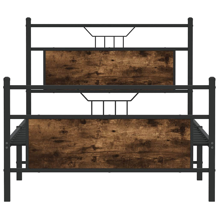 Cadru de pat fără saltea Stejar afumat 107x203cm Lemn prelucrat - WALTI WALTI