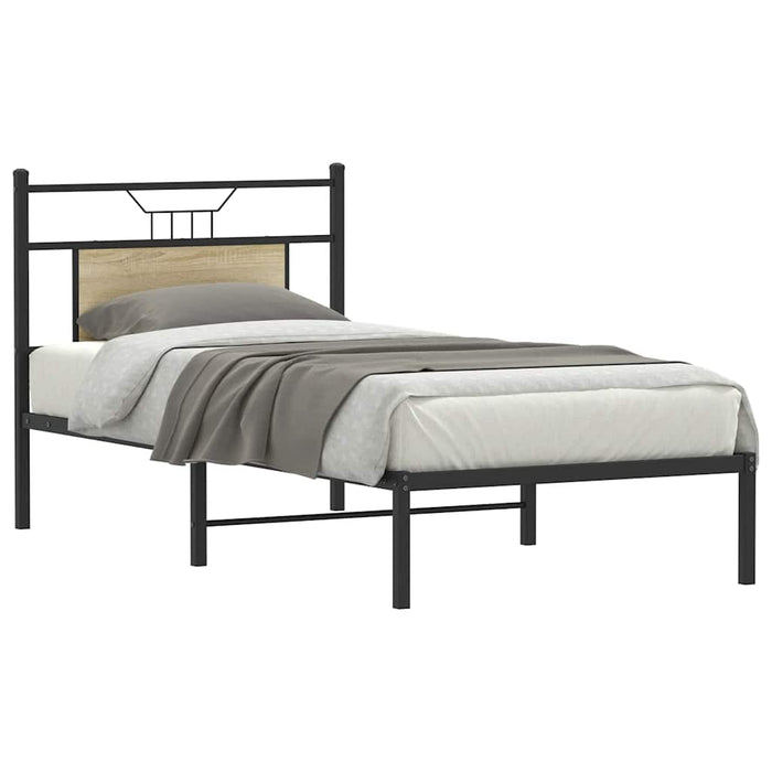 Cadru pat fără saltea, stejar sonoma 75x190 cm lemn prelucrat - WALTI WALTI
