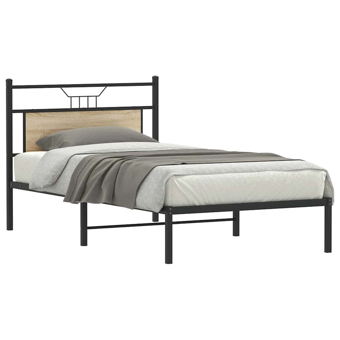 Cadru de pat fără saltea Stejar Sonoma 107x203cm Lemn prelucrat - WALTI WALTI