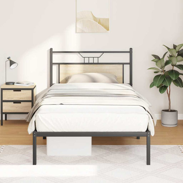 Cadru de pat fără saltea Stejar Sonoma 107x203cm Lemn prelucrat - WALTI WALTI