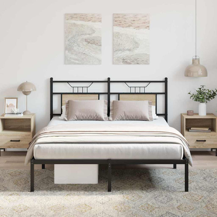 Cadru pat fără saltea stejar sonoma 140x200 cm lemn prelucrat - WALTI WALTI