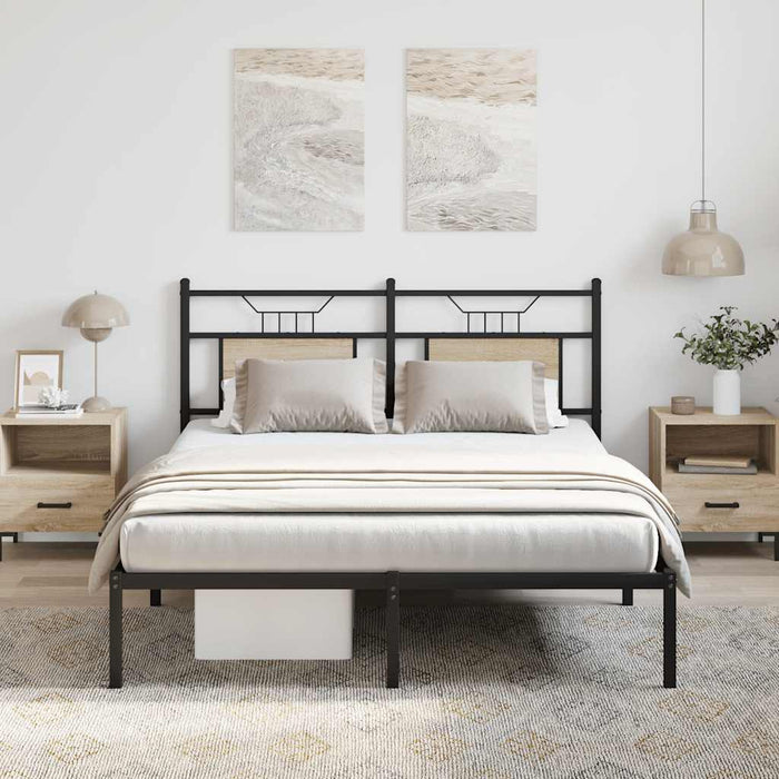 Cadru pat fără saltea stejar sonoma 150x200 cm lemn prelucrat WALTI