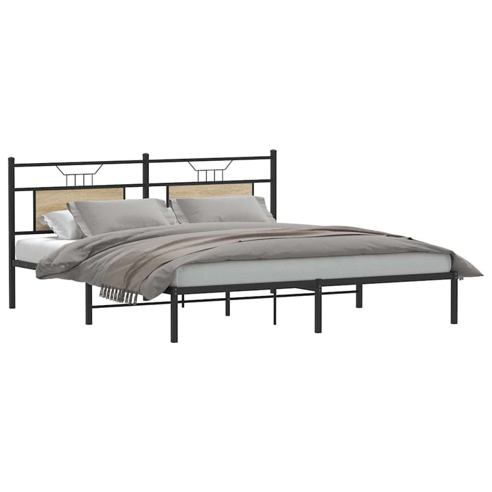 Cadru de pat fără saltea Stejar Sonoma 183x213cm Lemn prelucrat - WALTI WALTI
