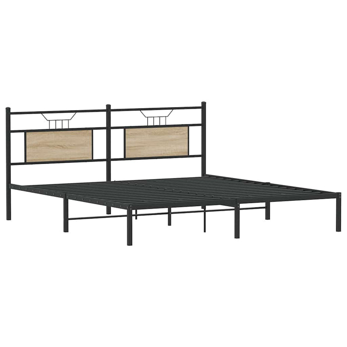 Cadru de pat fără saltea Stejar Sonoma 183x213cm Lemn prelucrat - WALTI WALTI