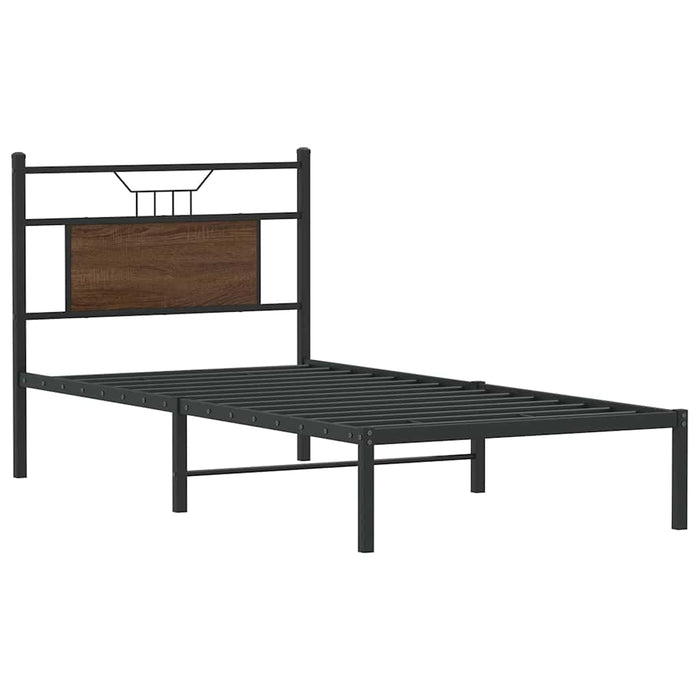 Cadru pat fără saltea, stejar maro 80x200 cm lemn prelucrat - WALTI WALTI