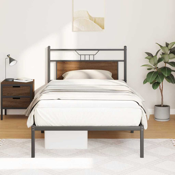 Cadru de pat fără saltea Stejar maro 107x203 cm Lemn prelucrat - WALTI WALTI
