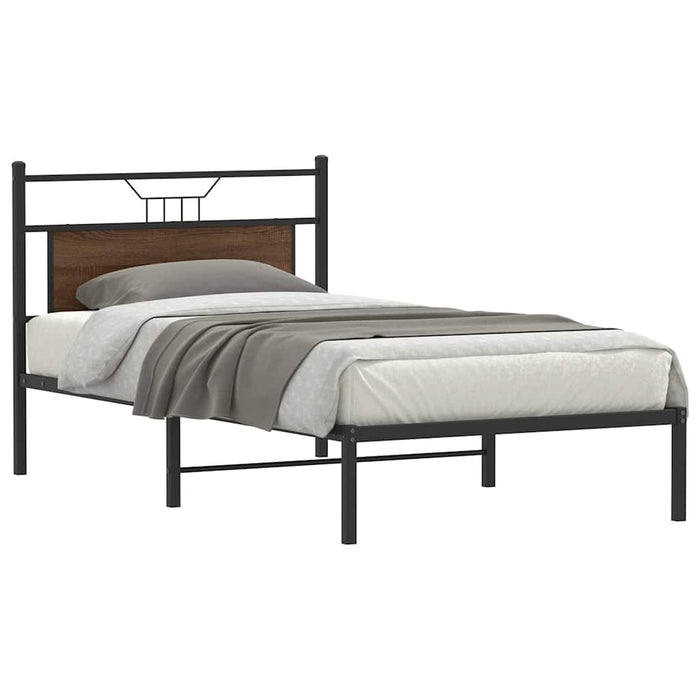 Cadru de pat fără saltea Stejar maro 107x203 cm Lemn prelucrat - WALTI WALTI