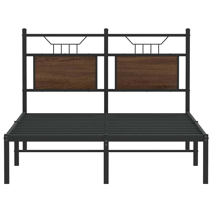 Cadru pat fără saltea stejar maro 120x190 cm, lemn prelucrat - WALTI WALTI