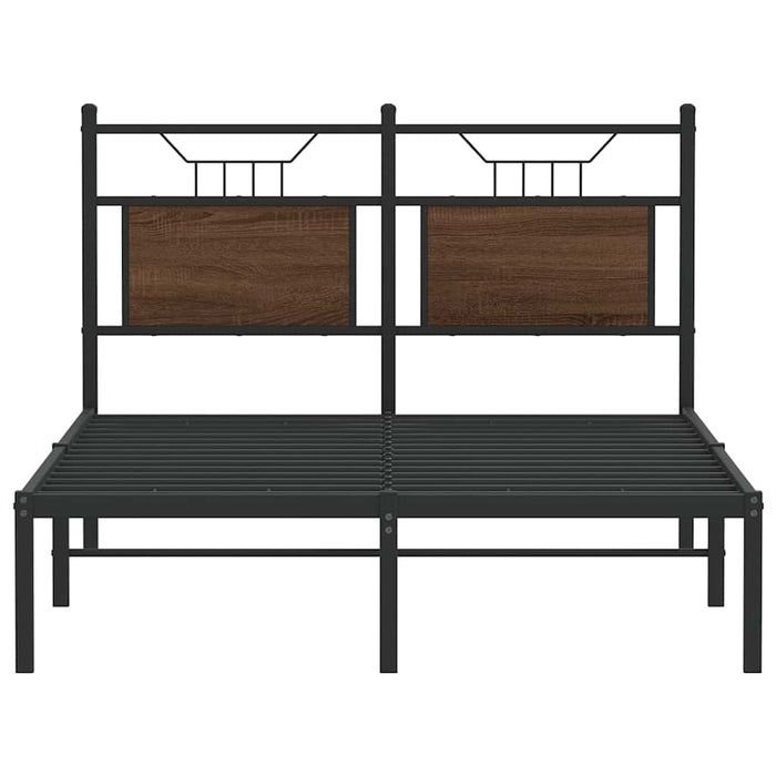 Cadru pat fără saltea stejar maro 120x200 cm, lemn prelucrat - WALTI WALTI